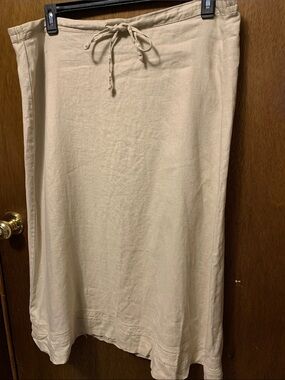 Choices Cream Drawstring Maxi Skirt